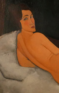 картина "Лежащая обнаженная" художник Амедео Модильяни 1917 г.