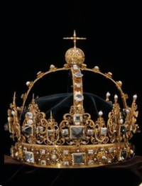 старинная золотая королевская корона Швеция XVII в.