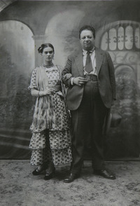 старинная историческая фотография мексиканские художники Фрида Кало и Диего Ривера