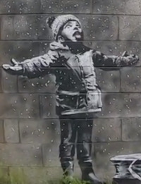 граффити графическая картина Бэнкси стрит-арт
